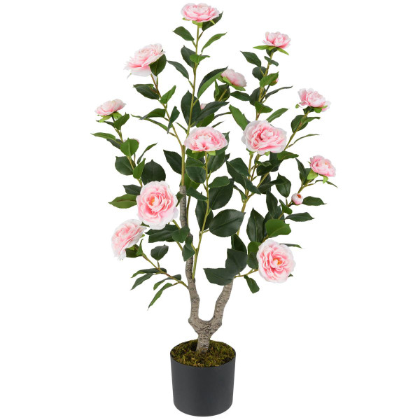 36" Artificial Camellia Tree with Cement Pot product image 36" Artificial Camellia Tree with Cement Pot product image