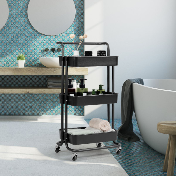 3-Tier Utility Cart Storage Rolling Cart with Casters product image
