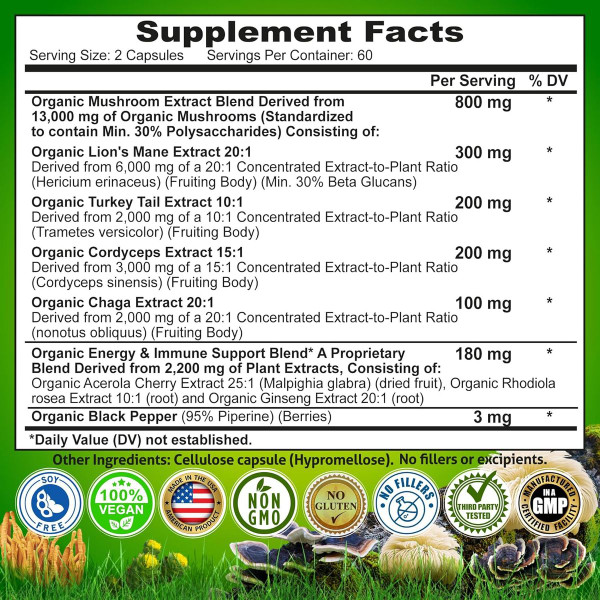 7-in-1 Organic Mushroom Complex (120-ct) product image