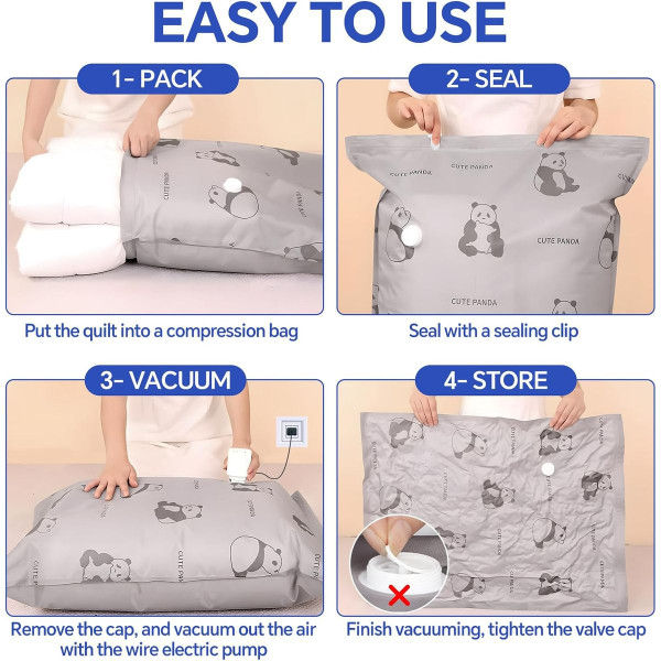 Tear-Proof Vacuum Storage Bags with Pump (5 Jumbo + 5 Large) product image