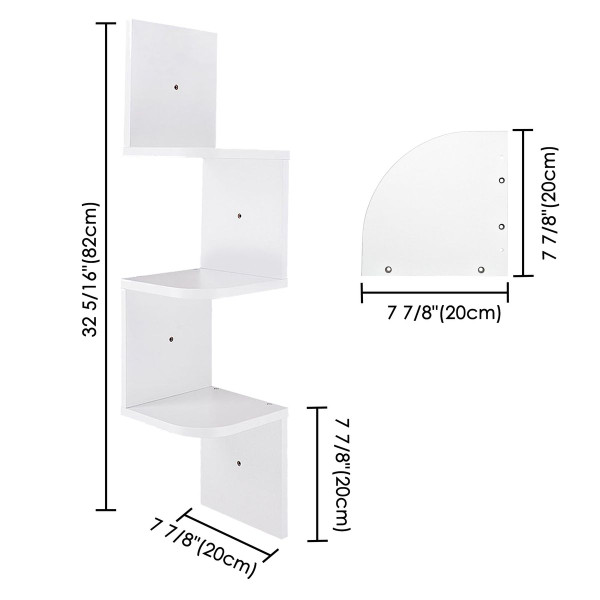 3-Tier Zigzag Floating Wall-Mounted Corner Shelf product image