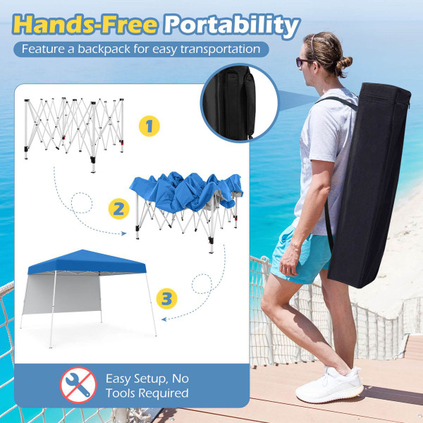 10 x 10-Foot Pop up Canopy with Sidewall and Portable Backpack product image