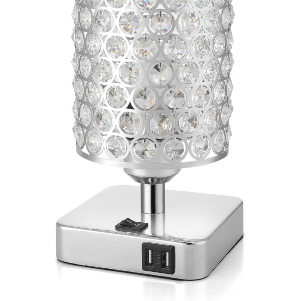 6W LED Crystal Table Lamp with USB Charging  product image
