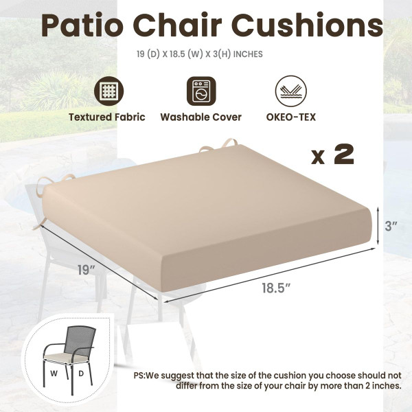 Outdoor Chair Cushions for Patio Furniture (Set of 2 or 4) product image