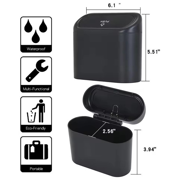Car Trash Can with Spring Lid product image Car Trash Can with Spring Lid product image