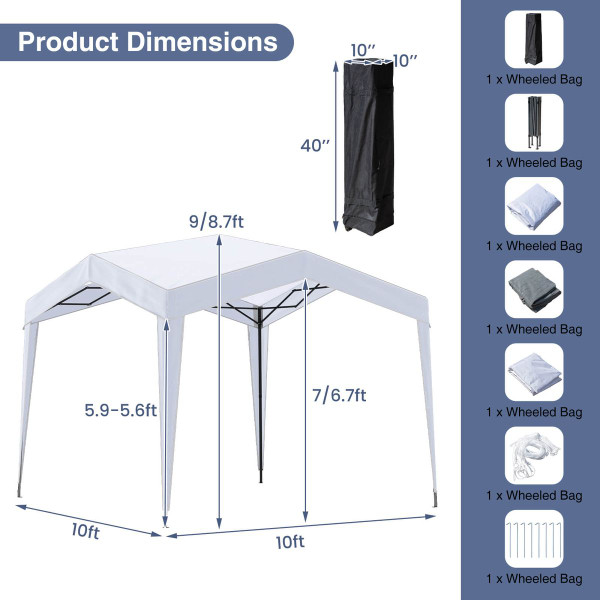 10 x 10-foot Pop-up Canopy with Sidewalls and Mesh Screen product image