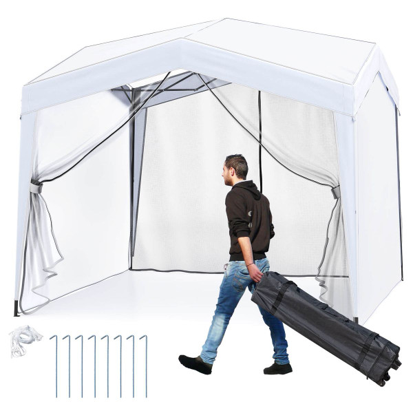 10 x 10-foot Pop-up Canopy with Sidewalls and Mesh Screen product image