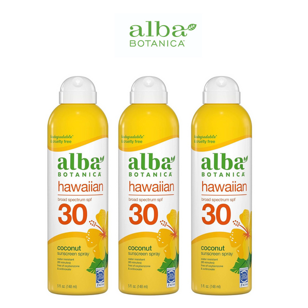 Alba Botanica Hawaiian Coconut Sunscreen Spray, SPF 30, 5 oz (3-Pack) product image