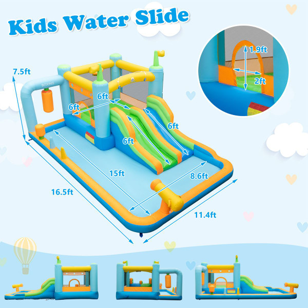 Kids Inflatable Water Slide Bounce House with Blower product image