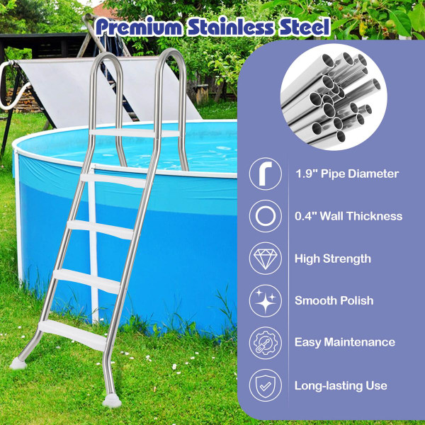 75.6" Above Ground Pool Ladder with Top Platform  product image