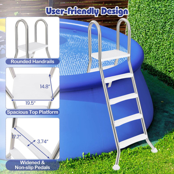 75.6" Above Ground Pool Ladder with Top Platform  product image