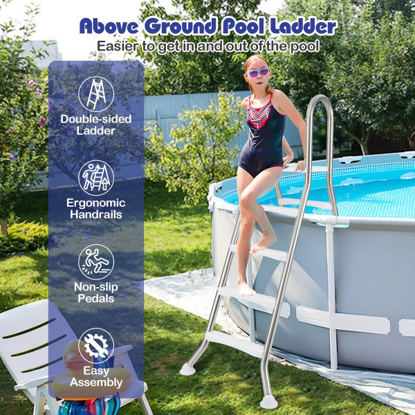 75.6" Above Ground Pool Ladder with Top Platform  product image