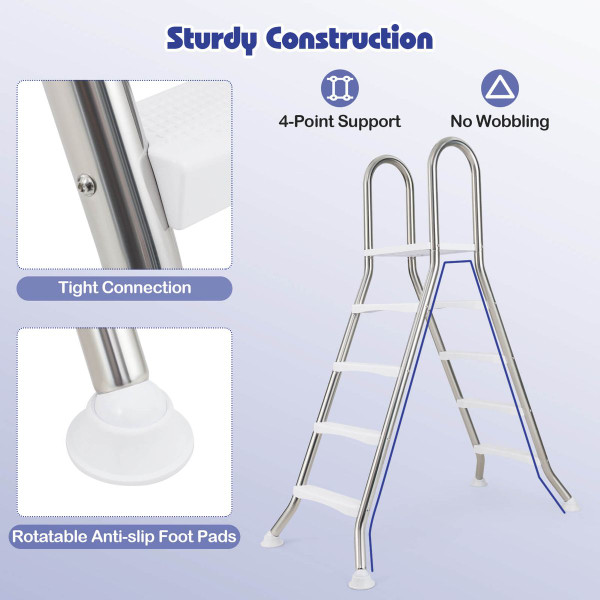 75.6" Above Ground Pool Ladder with Top Platform  product image