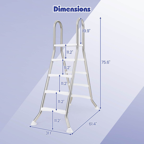 75.6" Above Ground Pool Ladder with Top Platform  product image