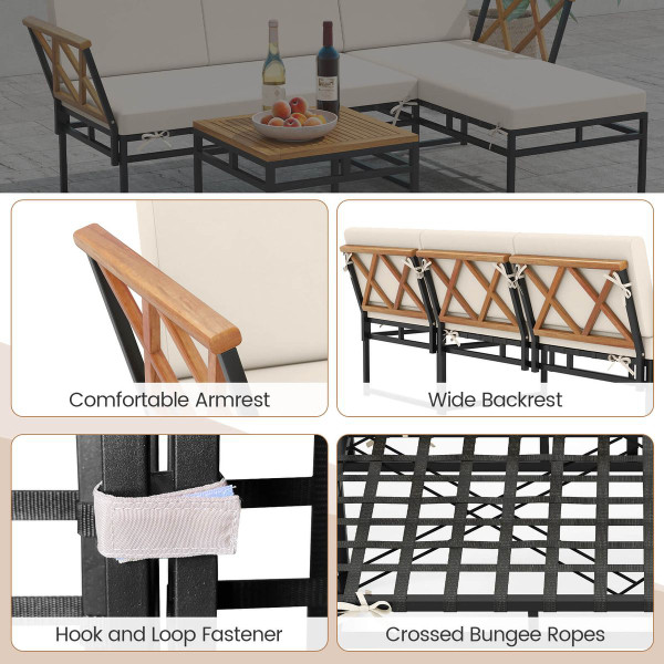 3-Piece L-Shaped Patio Furniture Set with Loveseat  product image