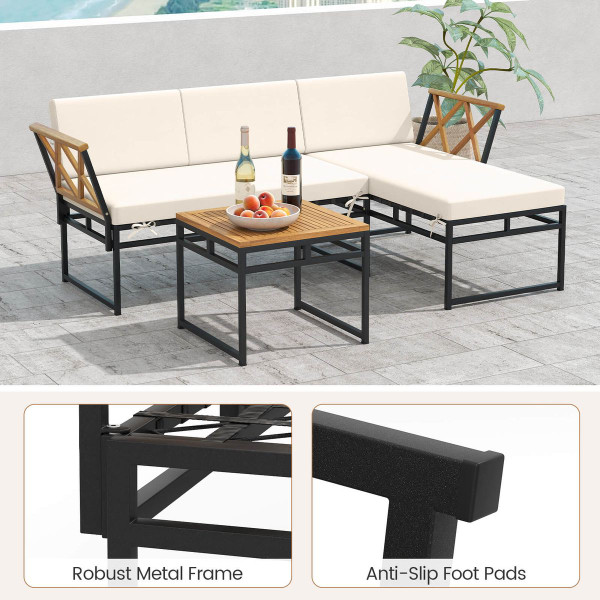 3-Piece L-Shaped Patio Furniture Set with Loveseat  product image