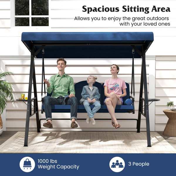 3-Seat Patio Swing with Adjustable Canopy product image 3-Seat Patio Swing with Adjustable Canopy product image
