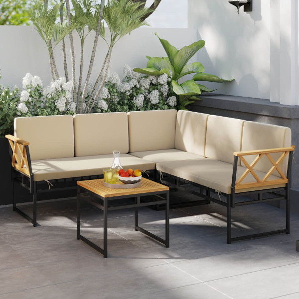 4-Piece Outdoor Sectional L-Shaped Sofa Set product image  4-Piece Outdoor Sectional L-Shaped Sofa Set product image