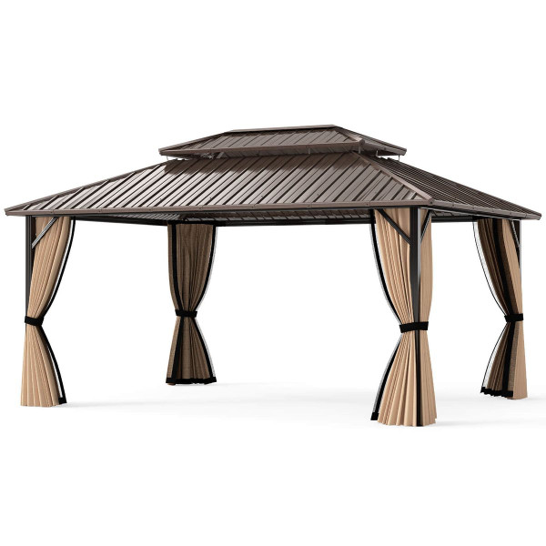 Hardtop Gazebo with Double Sidewalls product image