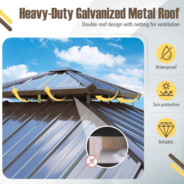 Hardtop Gazebo with Double Sidewalls product image