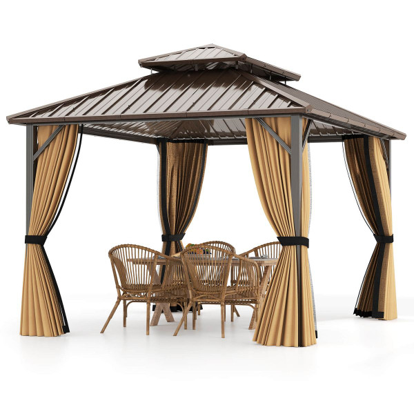 Hardtop Gazebo with Double Sidewalls product image