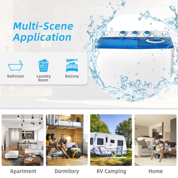 26lbs Portable Semi-Automatic Twin Tub Washing Machine product image
