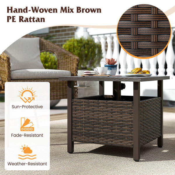 Outdoor Side Table with Umbrella Hole product image