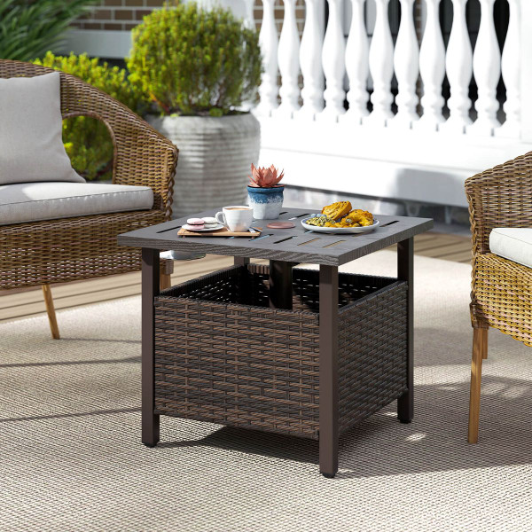 Outdoor Side Table with Umbrella Hole product image