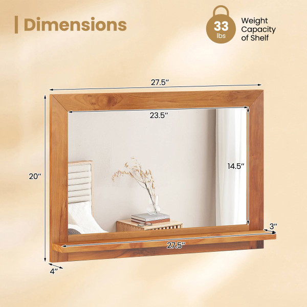 27.5" x 20" Teakwood Wall Mirror product image 27.5" x 20" Teakwood Wall Mirror product image