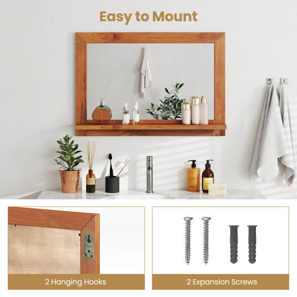 27.5" x 20" Teakwood Wall Mirror product image 27.5" x 20" Teakwood Wall Mirror product image