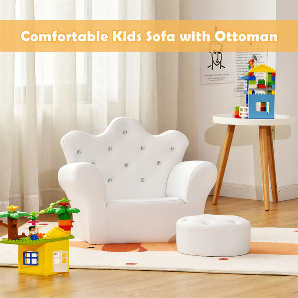 Kids Princess Sofa Armchair with Ottoman product image Kids Princess Sofa Armchair with Ottoman product image