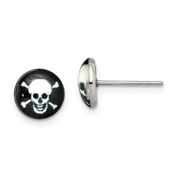 Stainless Steel Skull Epoxy Post Earrings product image Stainless Steel Skull Epoxy Post Earrings product image