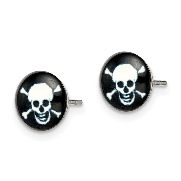 Stainless Steel Skull Epoxy Post Earrings product image Stainless Steel Skull Epoxy Post Earrings product image