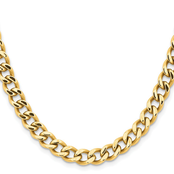 24" Stainless Steel Yellow IP-Plated 7.5mm Curb Chain product image