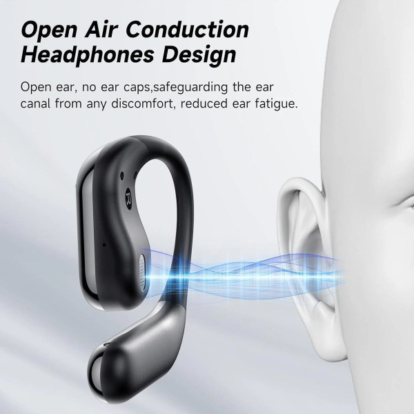 Bluetooth AI Translator Wireless Open Earphone 144 Language Real-Time Translate LED Full-Color Touch Screen Earphones Color Black product image