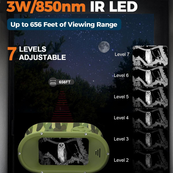 2.5K Night Vision Goggles for Kids,Woodland Camouflage Night Vision Binoculars for Age 8-12,Binoculars with 2.4 Inch Screen 8X Digital Zoom for Camping product image 2.5K Night Vision Goggles for Kids,Woodland Camouflage Night Vision Binoculars for Age 8-12,Binoculars with 2.4 Inch Screen 8X Digital Zoom for Camping product image