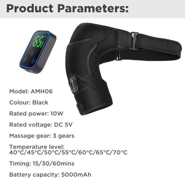 Electric Wireless Heating Vibration Shoulder Massager Brace Wrap with App Control,3 Levels Timer,LCD Display,Touch Detachable product image