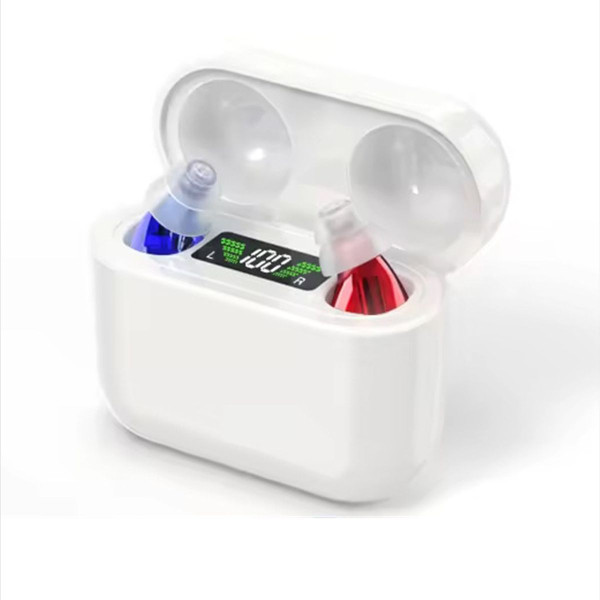 Hearing Aids,Digital Rechargeable OTC Hearing Aids for Seniors with Charging Case,Invisible Hearing Amplifier with Noise Reduction (White) product image