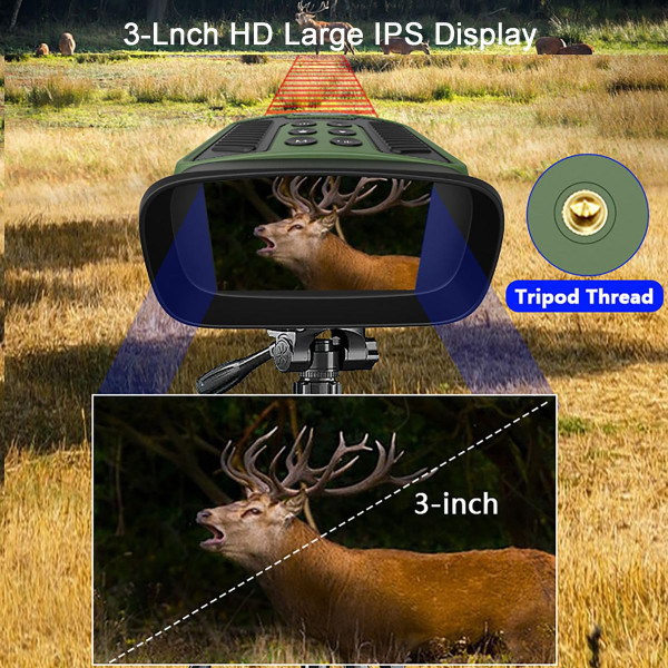 4K Night Vision Binoculars IR 8X Digital Zoom Rechargeable 3inch HD Screen 40MP Photos 4K Video Infrared Full Dark View Scope Color Black product image 4K Night Vision Binoculars IR 8X Digital Zoom Rechargeable 3inch HD Screen 40MP Photos 4K Video Infrared Full Dark View Scope Color Black product image