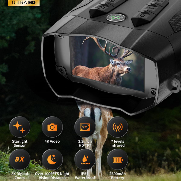 4K Infrared Digital Binoculars 800M Range Telescope Camera 10 X Digital Zoom Infrared Night Vision Goggles 3inch Screen for Saving Camping Photo product image 4K Infrared Digital Binoculars 800M Range Telescope Camera 10 X Digital Zoom Infrared Night Vision Goggles 3inch Screen for Saving Camping Photo product image