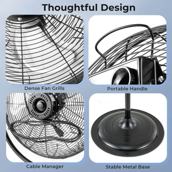High Velocity, 360° Vertical Oscillating Pedestal Fan product image