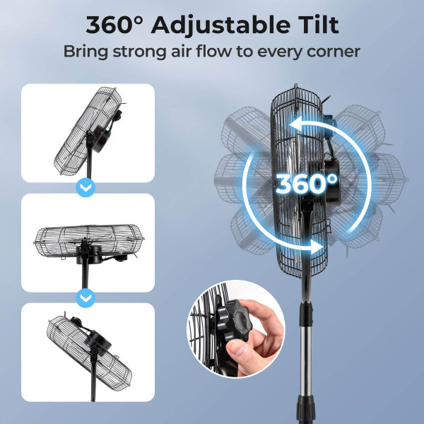 High Velocity, 360° Vertical Oscillating Pedestal Fan product image