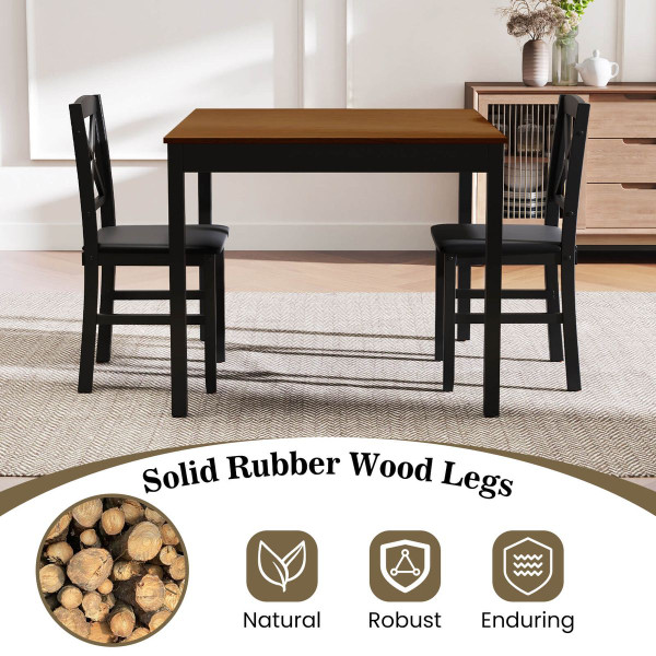 3-Piece Dining Table Set with Upholstered Seats  product image