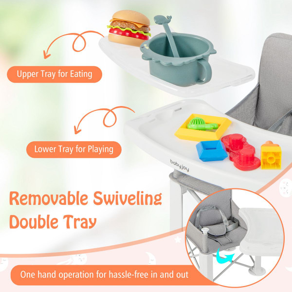Travel Booster Seat with Removable Double Tray product image