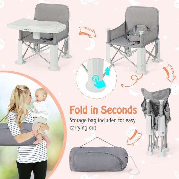 Travel Booster Seat with Removable Double Tray product image