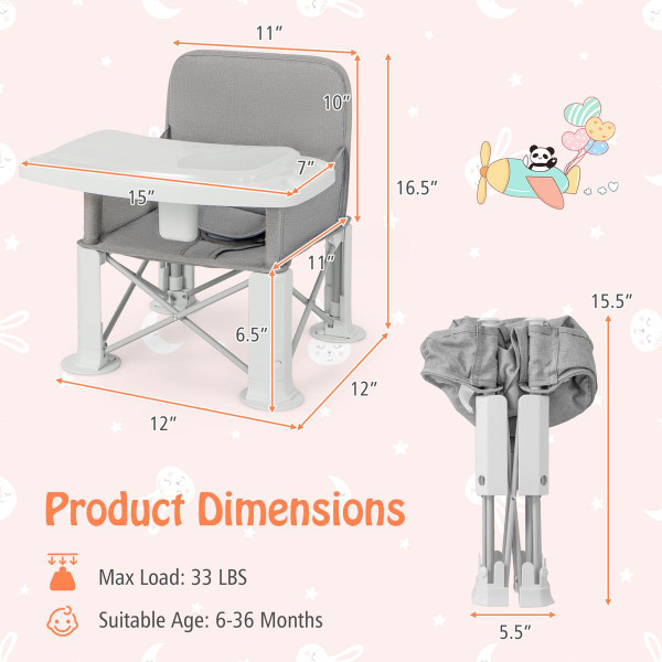 Travel Booster Seat with Removable Double Tray product image