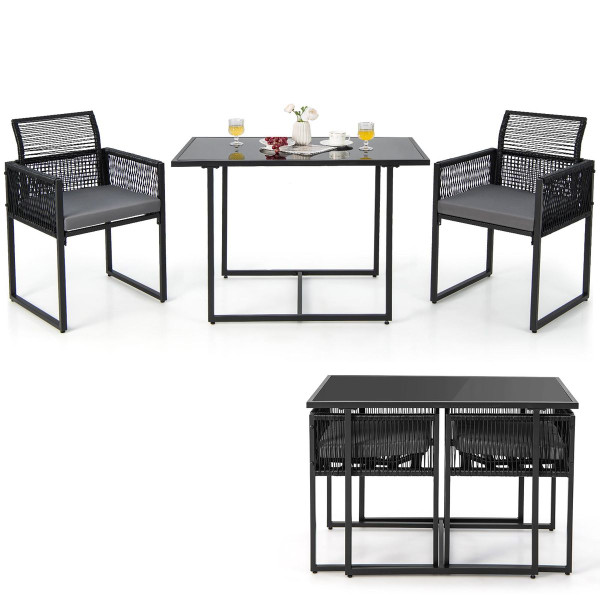 3-Piece Patio PE Wicker Furniture Set  product image