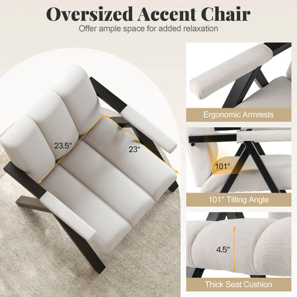 Oversized Accent Chair with Removable Armrest (1- or 2-Pack) product image