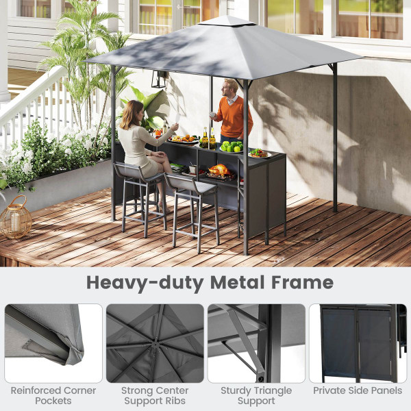 3-Piece Patio Bar Set with 2 Bar Stools and 2-Tier Vented Canopy product image 3-Piece Patio Bar Set with 2 Bar Stools and 2-Tier Vented Canopy product image