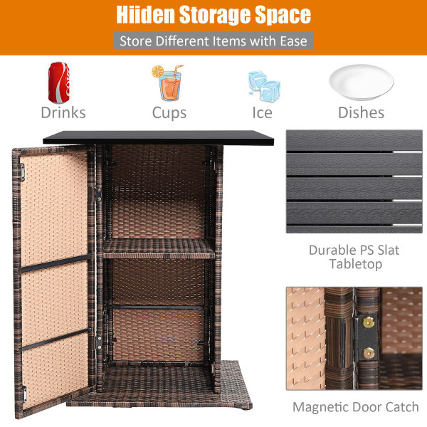 5-Piece Patio Rattan Bar Table Stool Set  product image 5-Piece Patio Rattan Bar Table Stool Set  product image